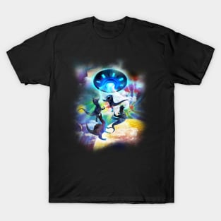 Tie Dye Space Dinosaur UFO T-Shirt